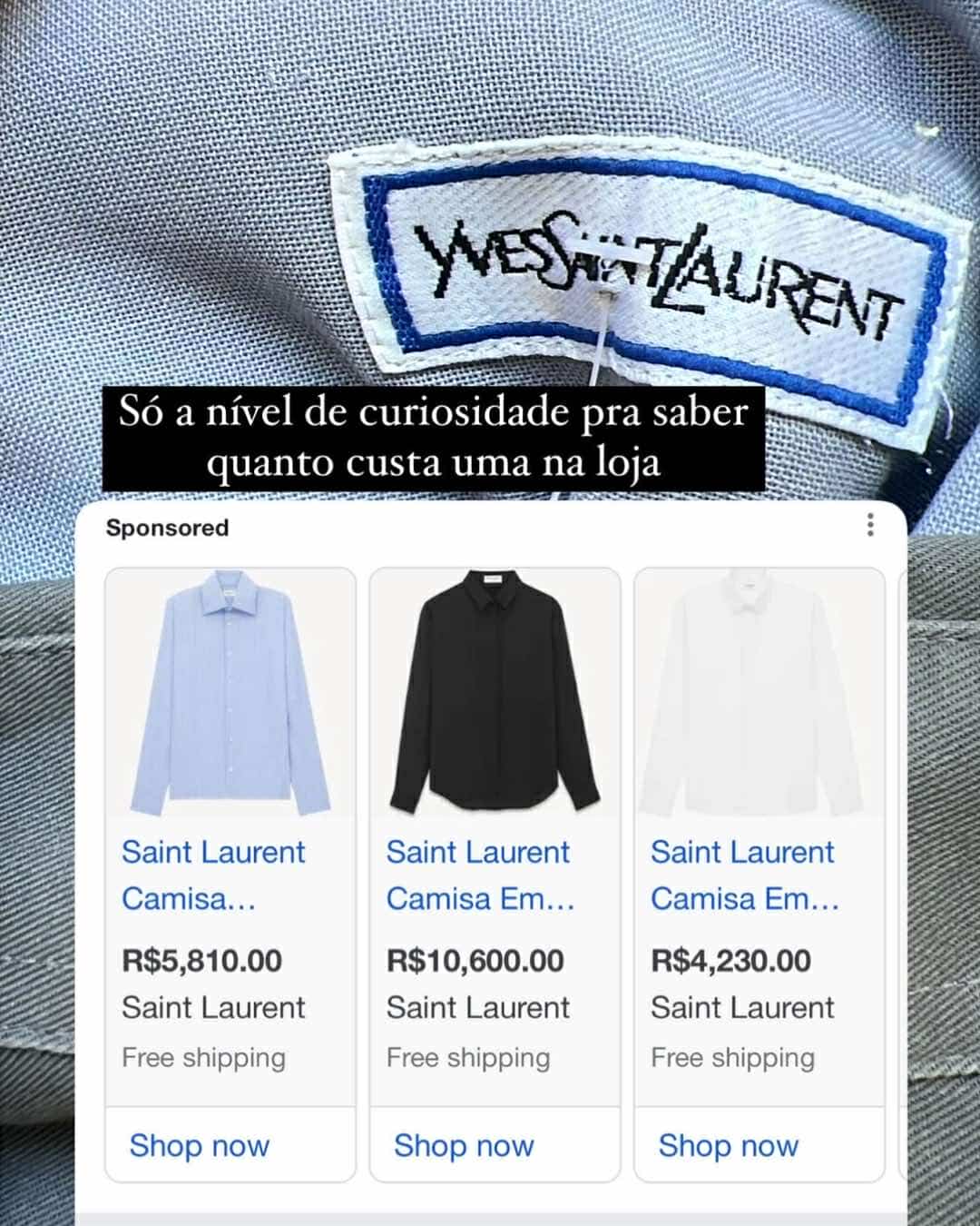 Camisa Yves Saint  Laurent - tam (GG)