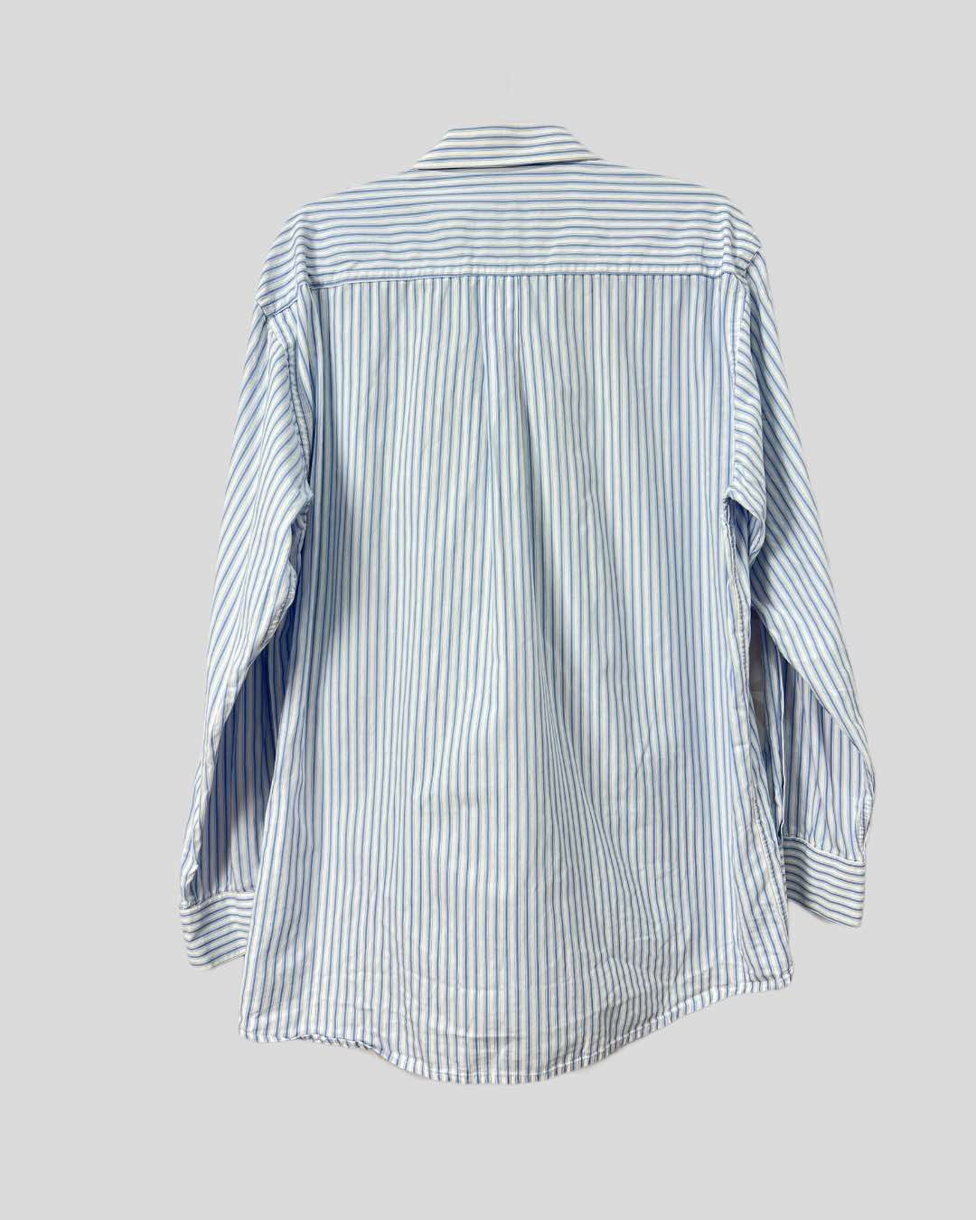 Camisa Wolens risca giz azul  - tam (G)