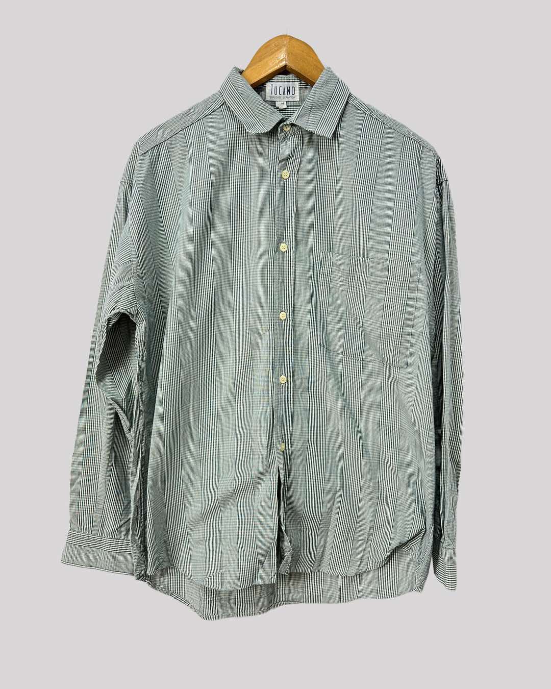 Camisa risca giz verde - tam (M)