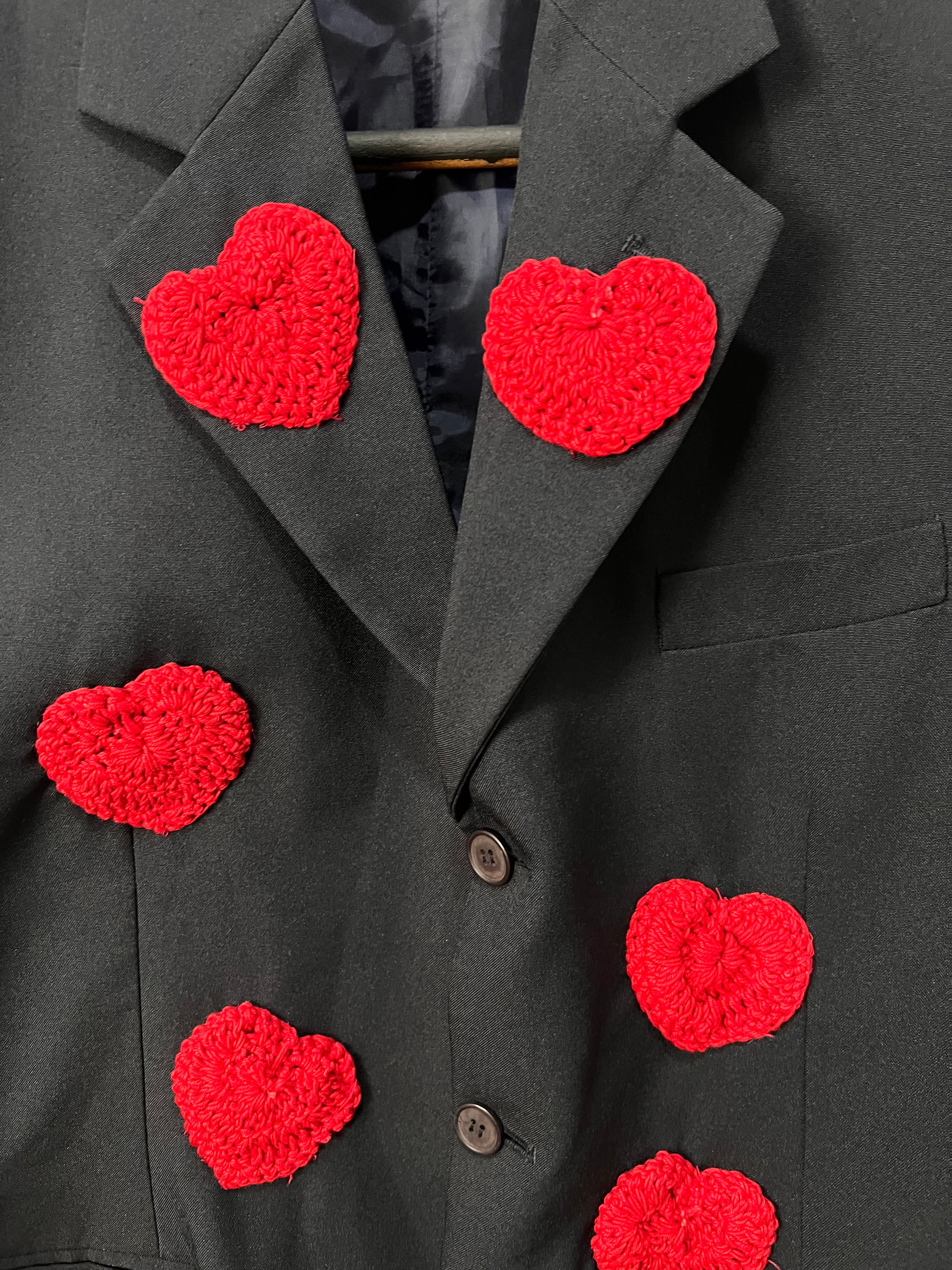 Blazer Azul Estilizado Hearts — tam G