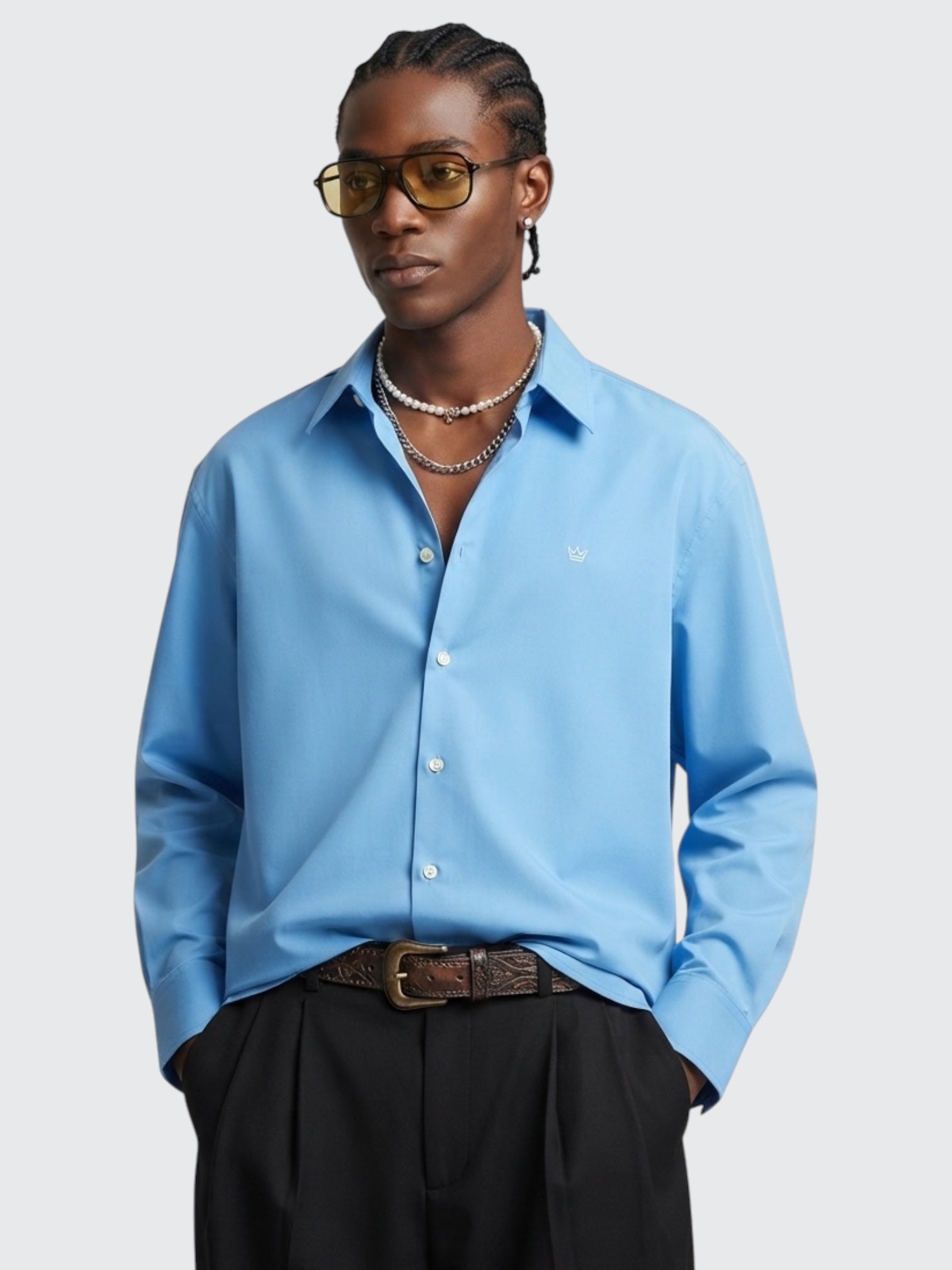 Camisa Emporio C Azul — tam M