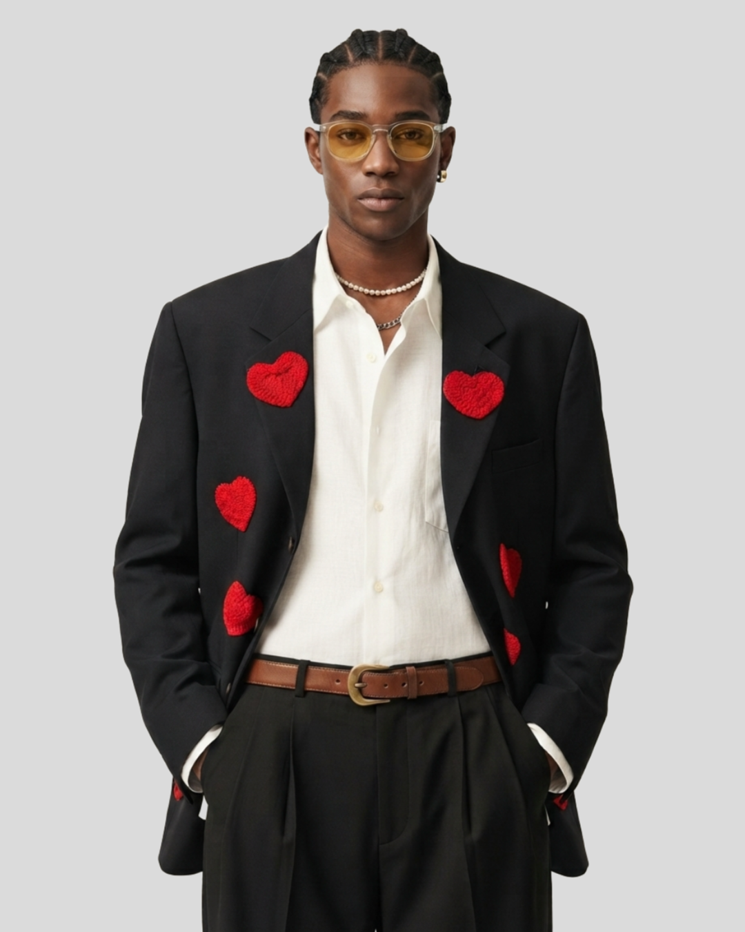 Blazer Azul Estilizado Hearts — tam G