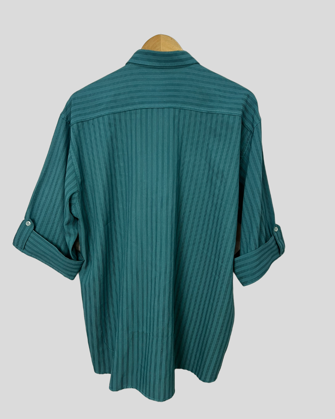 Camisa azul listras grunge - tam (GG)