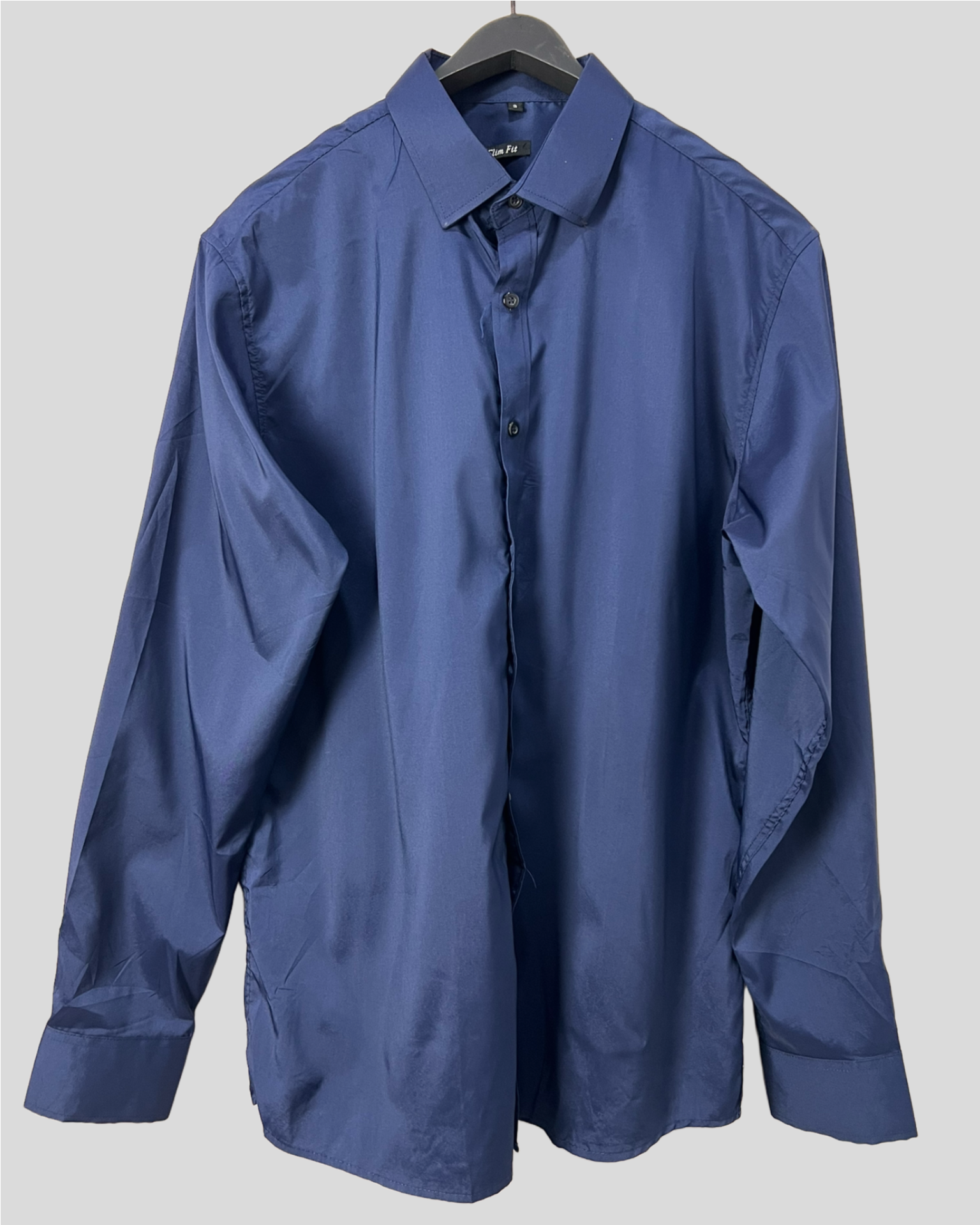 Camisa Lisa Marinho Slim — tam M