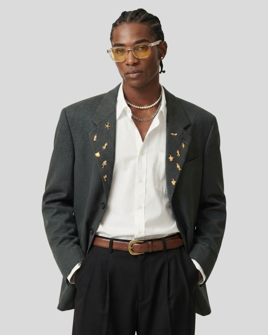 Blazer Estilizado Pins Garbo — tam G