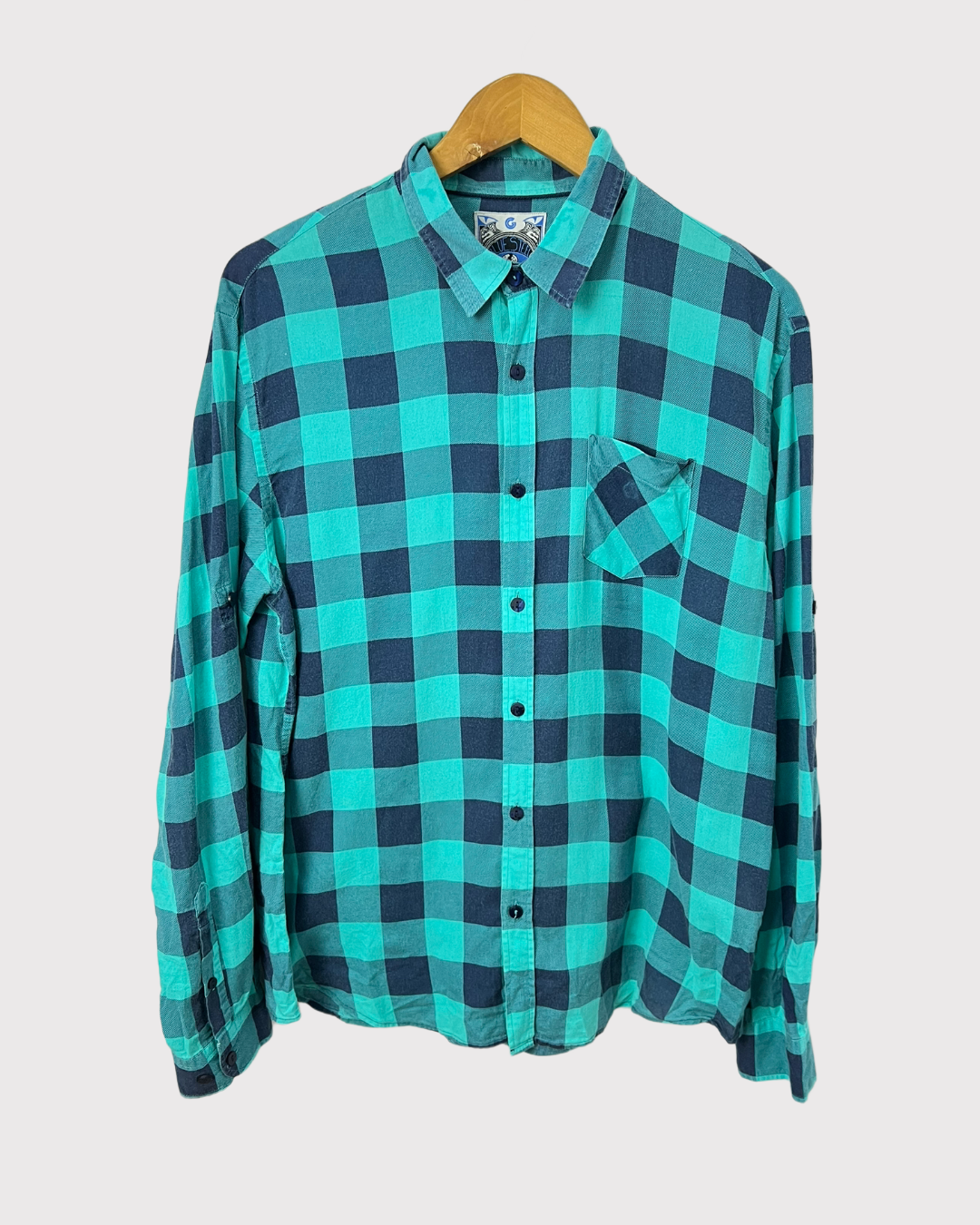 Camisa xadrez azul - tam (G)