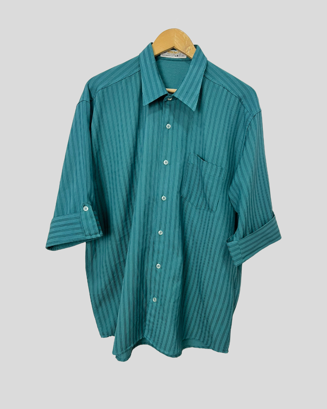 Camisa azul listras grunge - tam (GG)